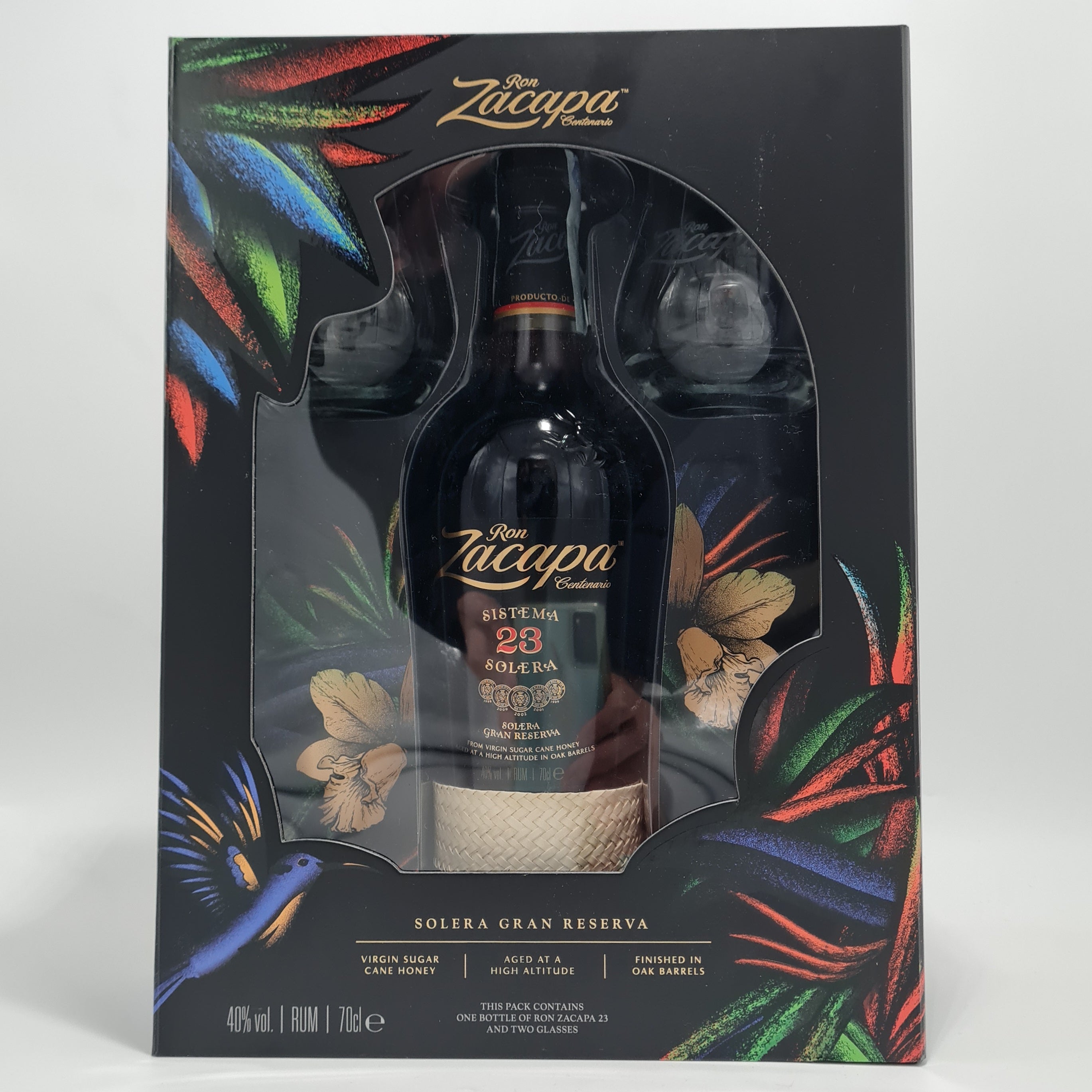 Rum Zacapa Centenario 23 - con astuccio e due bicchieri – portaintavola